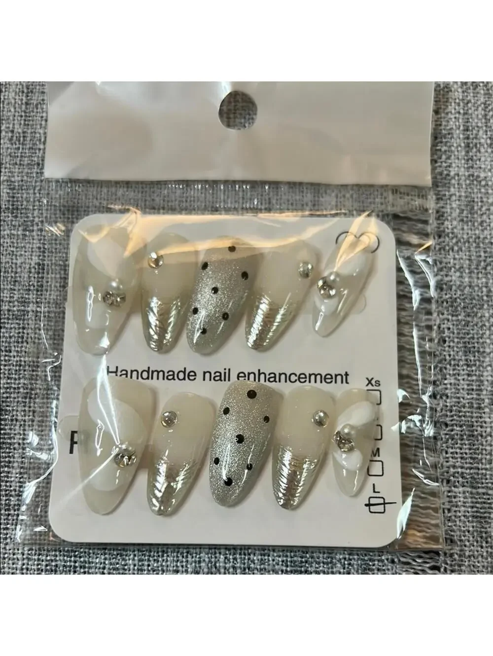 Silver Glitter Nail Enhancement Set